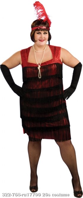 Flapper Plus Size Costume - Click Image to Close