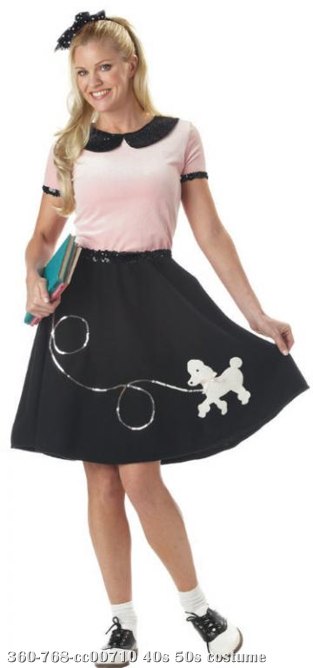 50's Hop w/Poodle Skirt Adult Costume - Click Image to Close