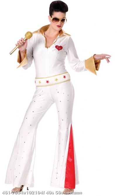 Elvis Female Jumpsuit Adult Costume - Click Image to Close