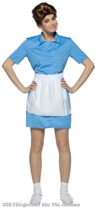 Brady Bunch Alice Adult Costume - Click Image to Close