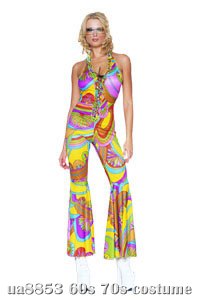 Hippie Jumpsuit Sexy Adult Costume - Click Image to Close