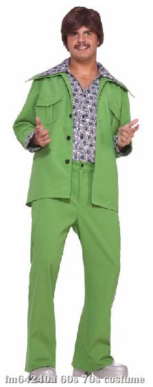 70's Green Leisure Suit Adult Costume - Click Image to Close