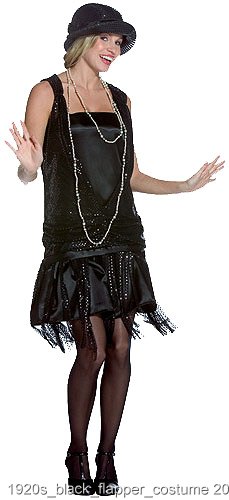 1920s Black Flapper Dress