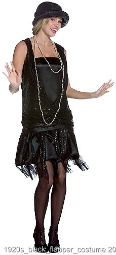 1920s Black Flapper Dress - Click Image to Close