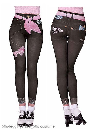 50s Graphic Jean Leggings - Click Image to Close