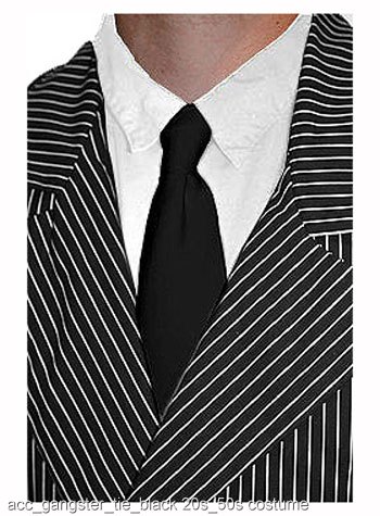 Black Gangster Tie - Click Image to Close