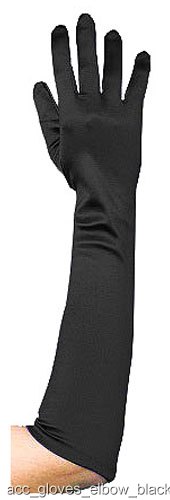 Black Flapper Costume Gloves - Click Image to Close