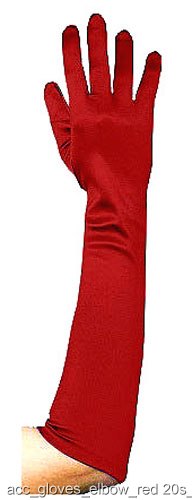 Elbow Length Red Gloves - Click Image to Close