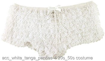Sexy White Ruffle Tanga Panties - Click Image to Close