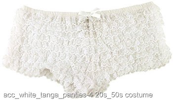 Sexy White Ruffle Tanga Panties