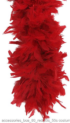 Red 80 Gram Feather Boa - Click Image to Close