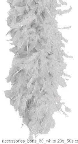 White 80 Gram Feather Boa - Click Image to Close
