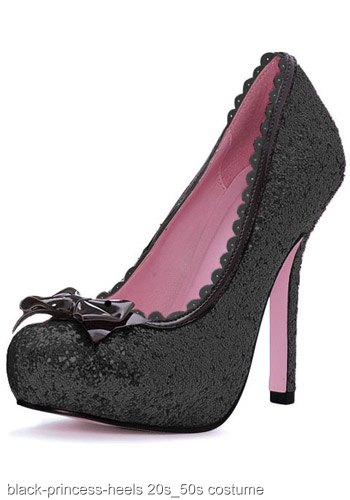 Black Glitter High Heels