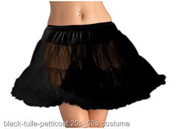 Black Layered Tulle Petticoat - Click Image to Close