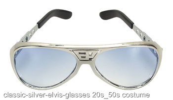 Classic Silver Elvis Glasses - Click Image to Close