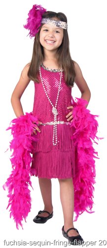 Child Fuchsia Sequin and Fringe Flapper Costume - Click Image to Close