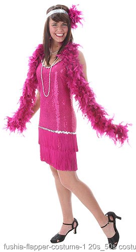 Fuchsia Plus Size Flapper Dress - Click Image to Close