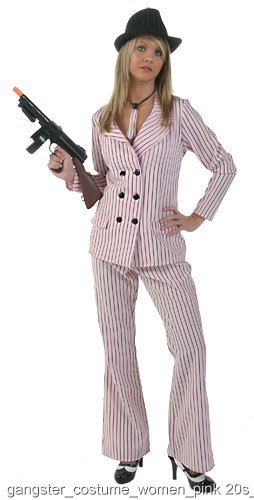 Pink Women's Gangster Costume - Click Image to Close