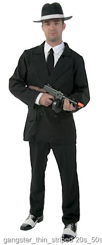 Men's Wide Pin Stripe Gangster Costume