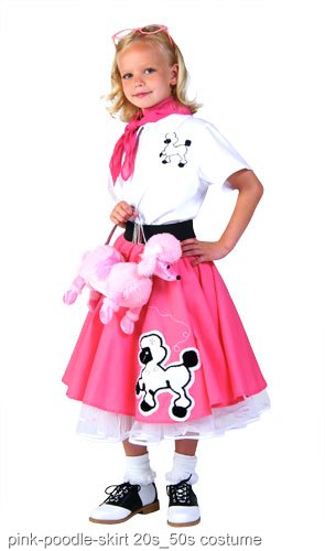 Kids Deluxe Pink Poodle Skirt Costume - Click Image to Close