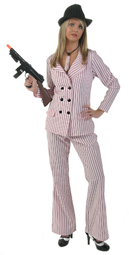 Plus Size Pink Gangster Moll Costume - Click Image to Close