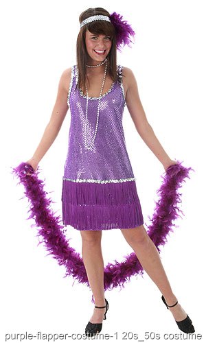 Purple Plus Size Flapper Dress - Click Image to Close