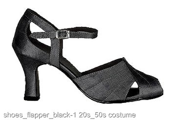 1920s Black Flapper Shoes - Click Image to Close
