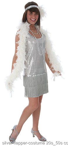 Silver Flapper Dress - Click Image to Close