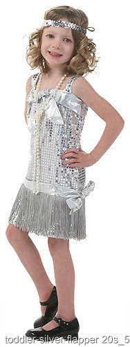 Silver Toddler Flapper Costume - Click Image to Close