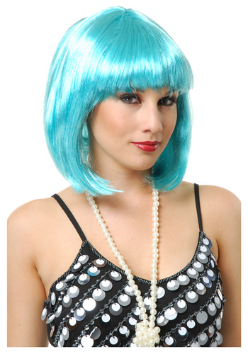 Short Bob Turquoise Wig - Click Image to Close