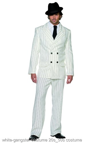 Mens White Gangster Costume - Click Image to Close