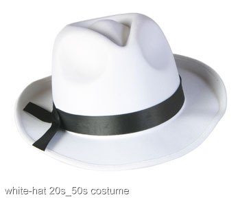 White Fedora Hat - Click Image to Close