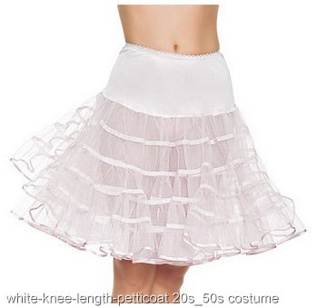 White Knee Length Petticoat - Click Image to Close