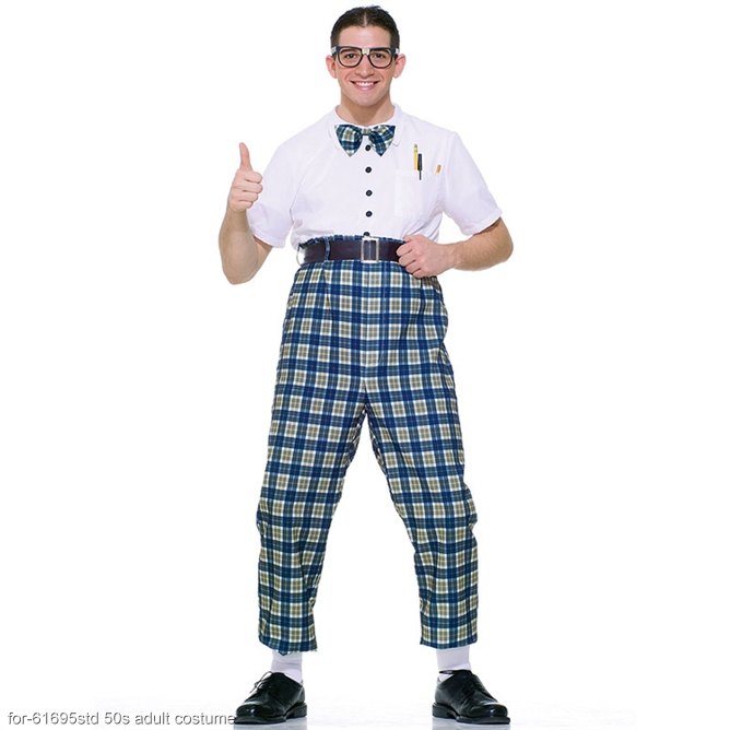 Adult 50s Class Nerd Costume - Click Image to Close