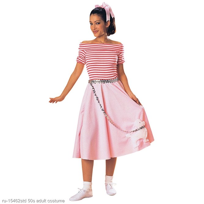 Adult Pink Nifty Fifties Dress Costume - Click Image to Close