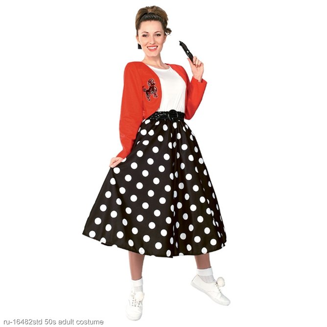 Adult Polka Dot Rocker Fifties Costume - Click Image to Close