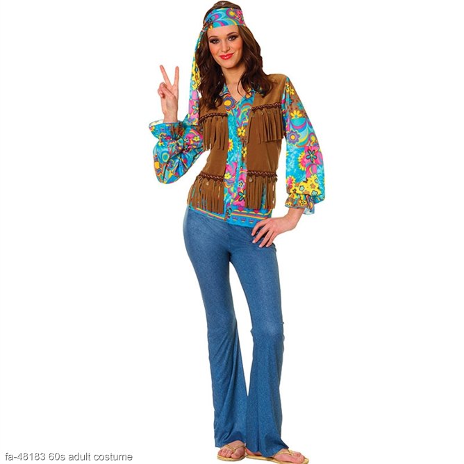 Hippie Chick Adult Costume - Click Image to Close