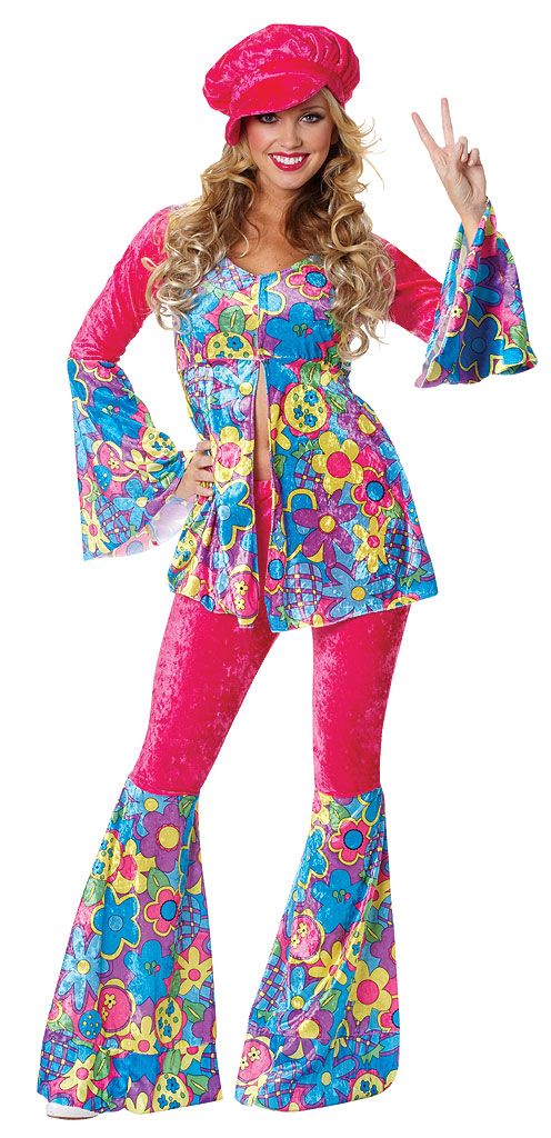 Flower Power Hippie Adult Costume - Click Image to Close