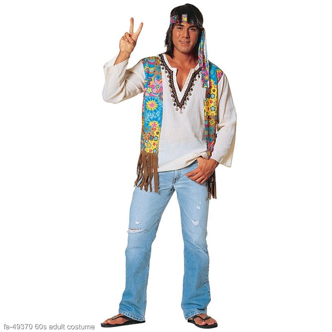 Hippie Dude Adult Costume - Click Image to Close