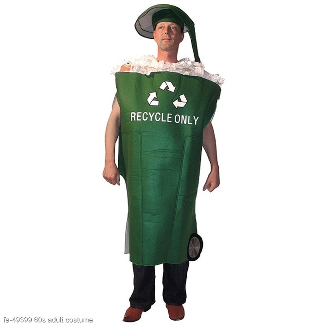 Go Green Recycle Bin Adult Costume - Click Image to Close