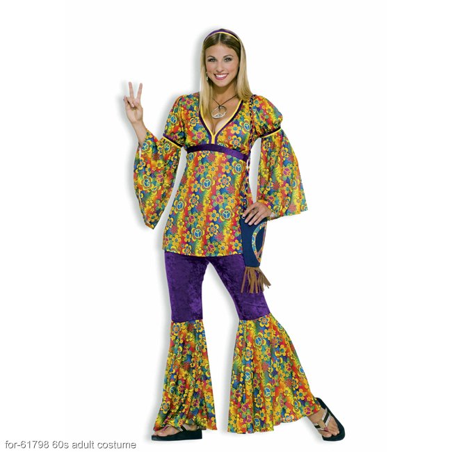 Purple Haze Hippie Adult Costume - Click Image to Close