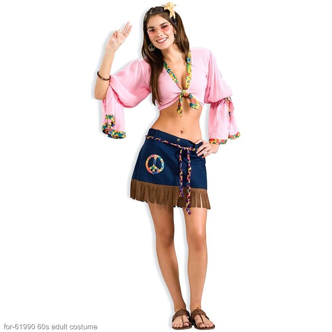 Sexy Hippie Chickie Adult Costume - Click Image to Close