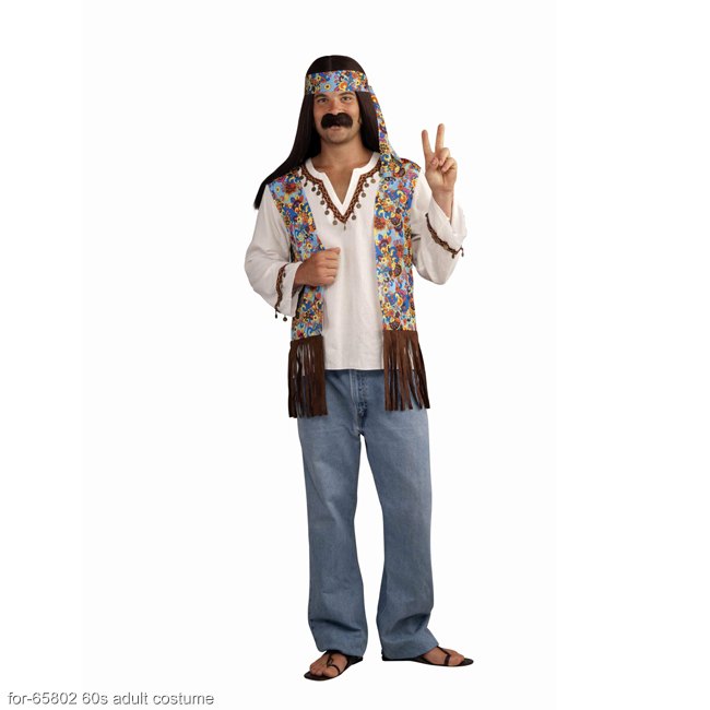 Men's Groovy Hippie Costume Kit - Click Image to Close