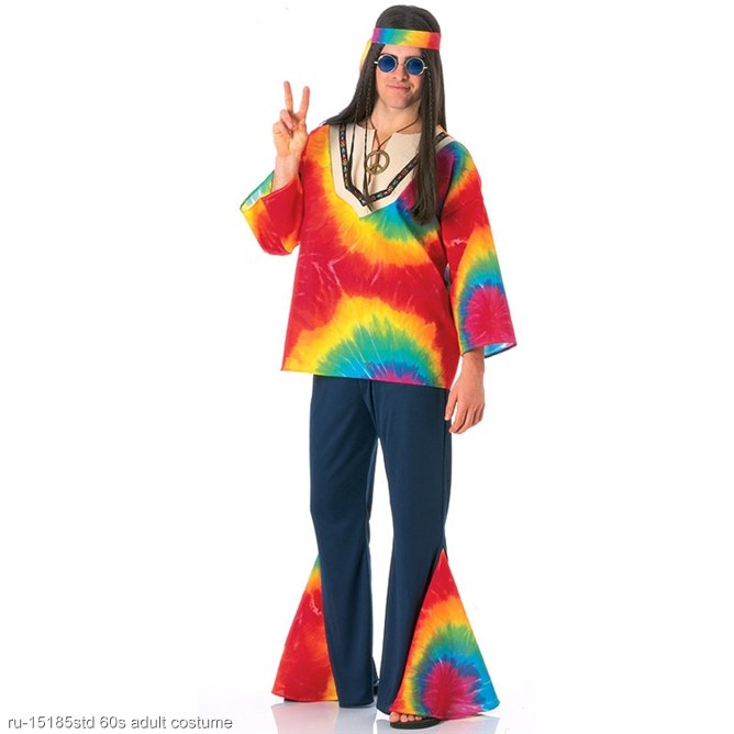 Psychedelic Hippy Adult 60s Costume - Click Image to Close