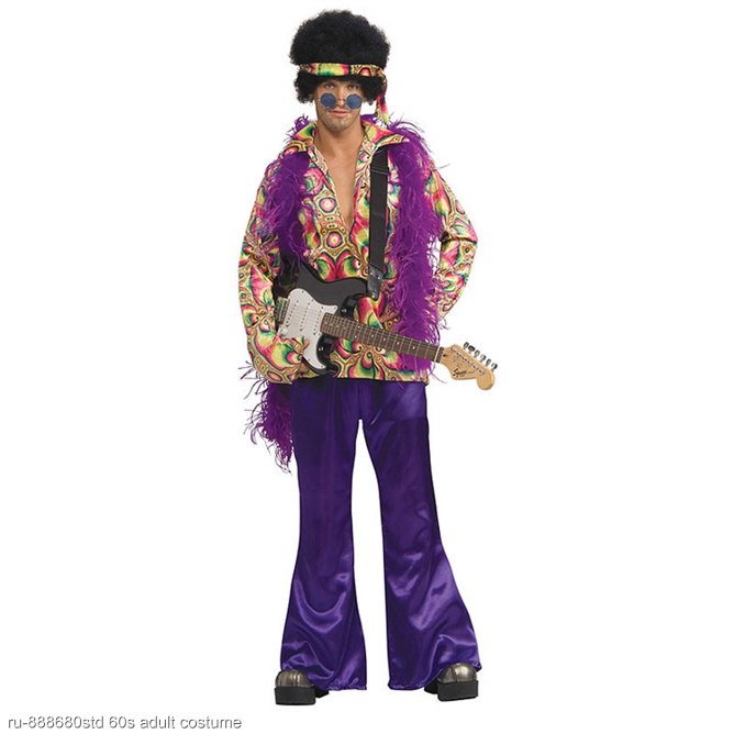 Purple Daze Hippie Adult Costume - Click Image to Close