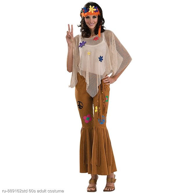 Adult Flower Child Hippie Costume - Click Image to Close