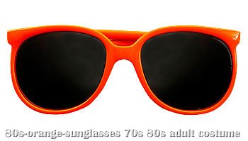 Orange 80s Sunglasses - Click Image to Close