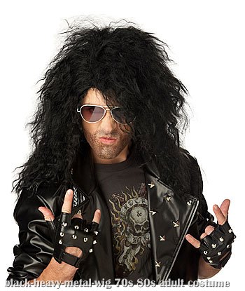 Black Heavy Metal Wig - Click Image to Close