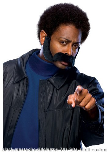 Black Moustache and Sideburns - Click Image to Close