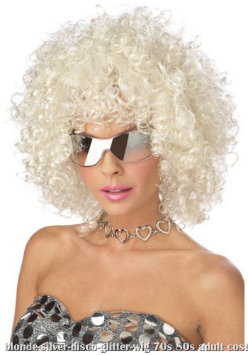 Blonde and Silver Disco Wig - Click Image to Close